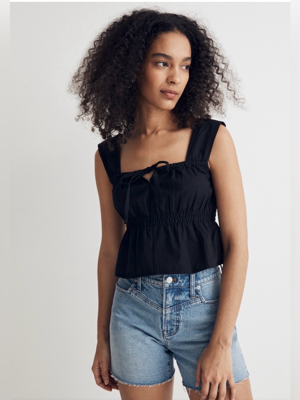 NWOT Madewell Smocked Tie-Front Tank Top size 4